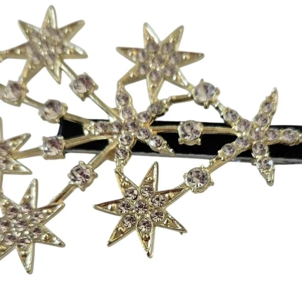 Lot of 8,‎ NEW Gold hair clips, claws and slides with rhinestones and tassels.
